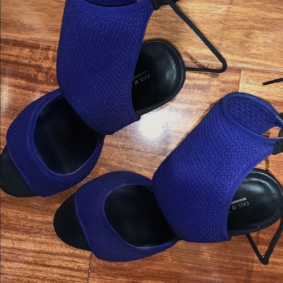 Call it spring navy blue heels size 36. Mint ! - Picture 2 of 2